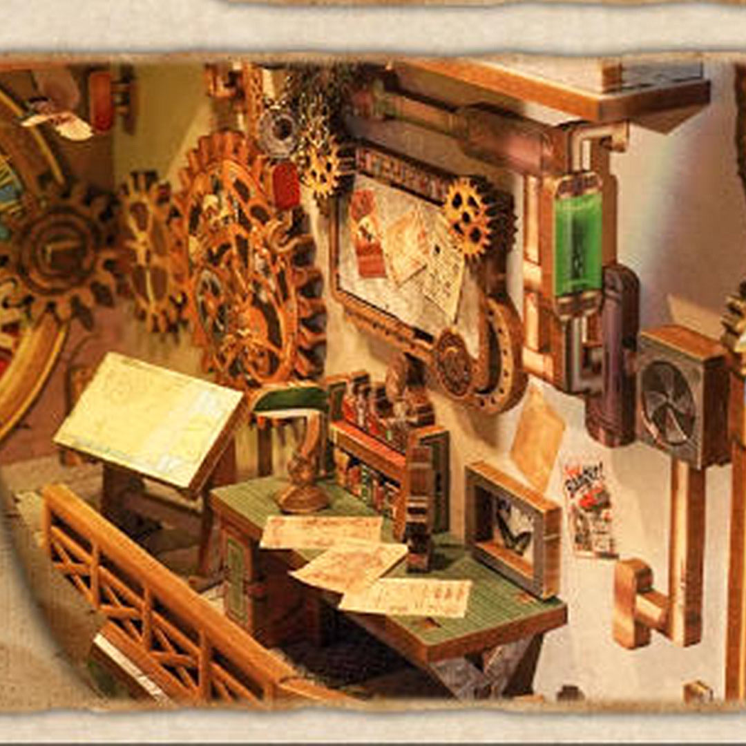 Clock Tower DIY Wooden Book Nook Shelf Insert