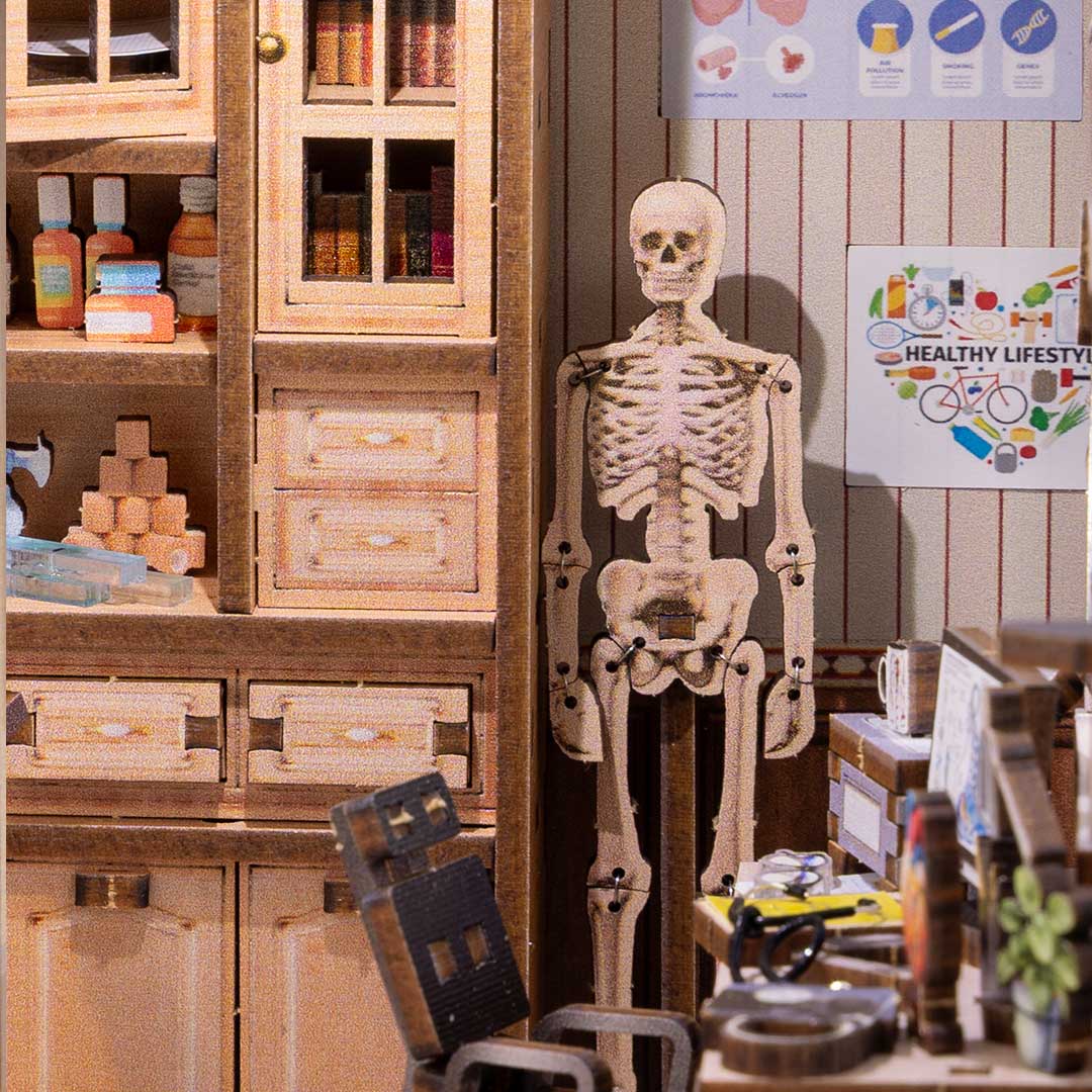 Doctor's Office DIY Wooden Book Nook Shelf Insert