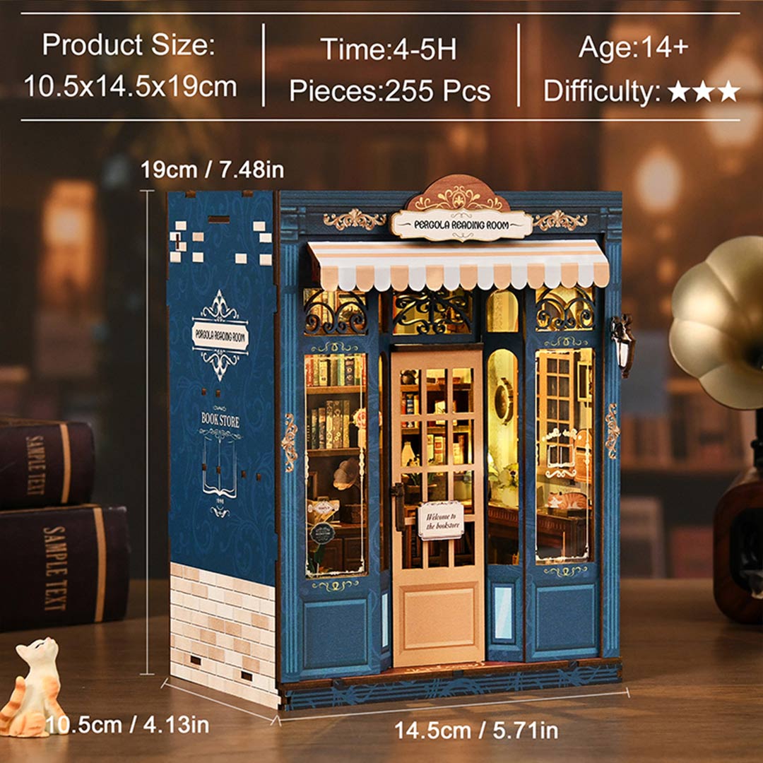 Pergola Reading Room DIY Wooden Book Nook Shelf Insert