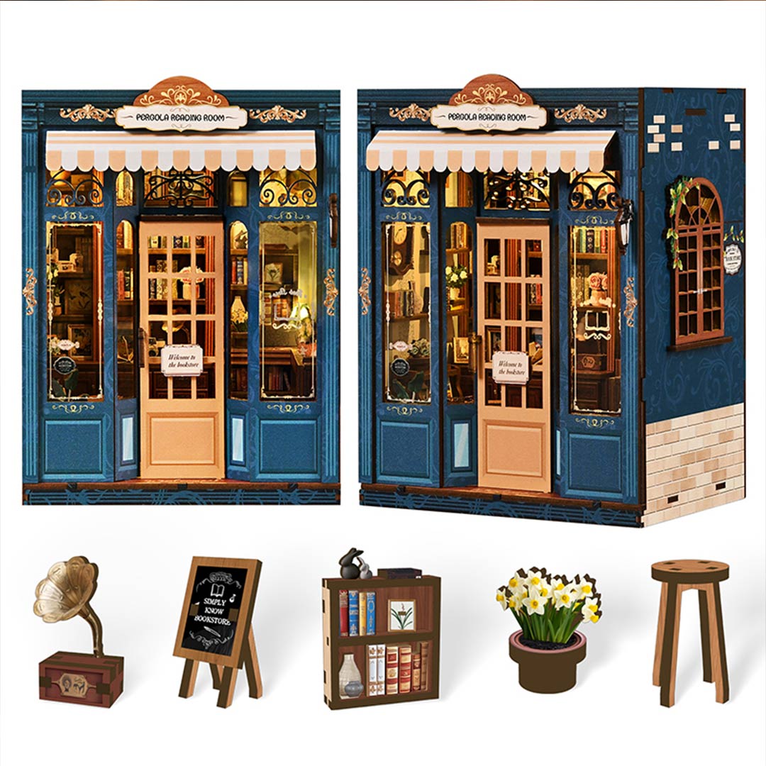 Pergola Reading Room DIY Wooden Book Nook Shelf Insert