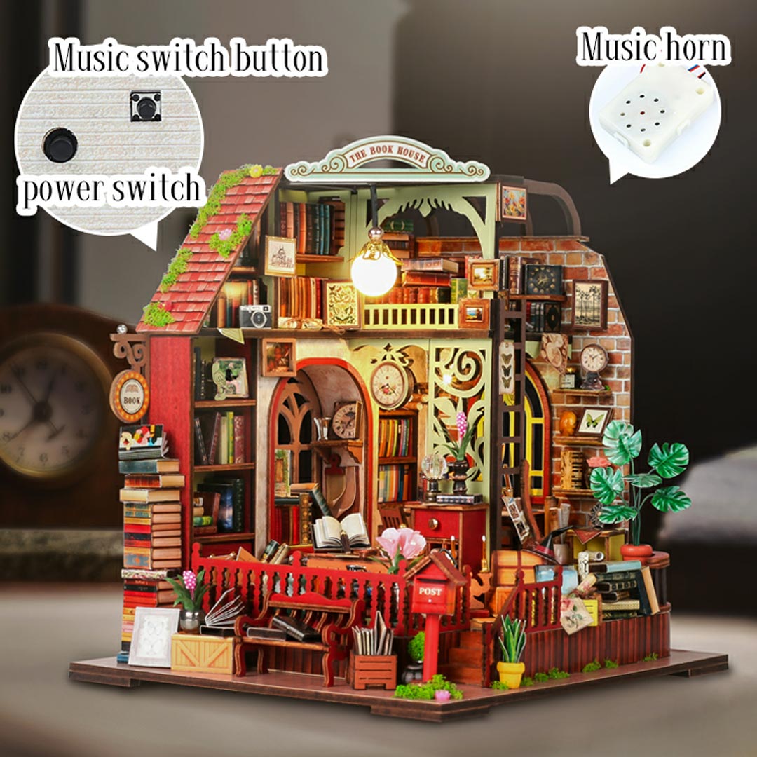 The Book House DIY Miniature Dollhouse Kit