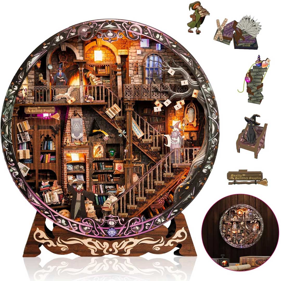 Magic Library DIY Miniature Dollhouse Kit – Fifijoy