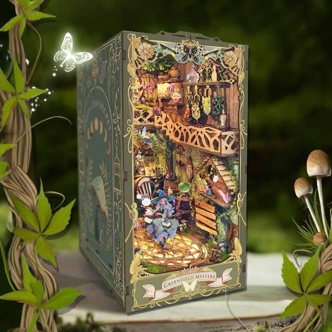 Green Fairyland DIY Book Nook Shelf Insert