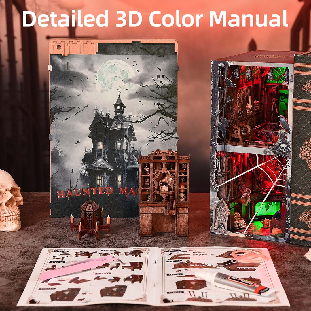 Haunted Mansion DIY Wooden Book Nook Shelf Insert