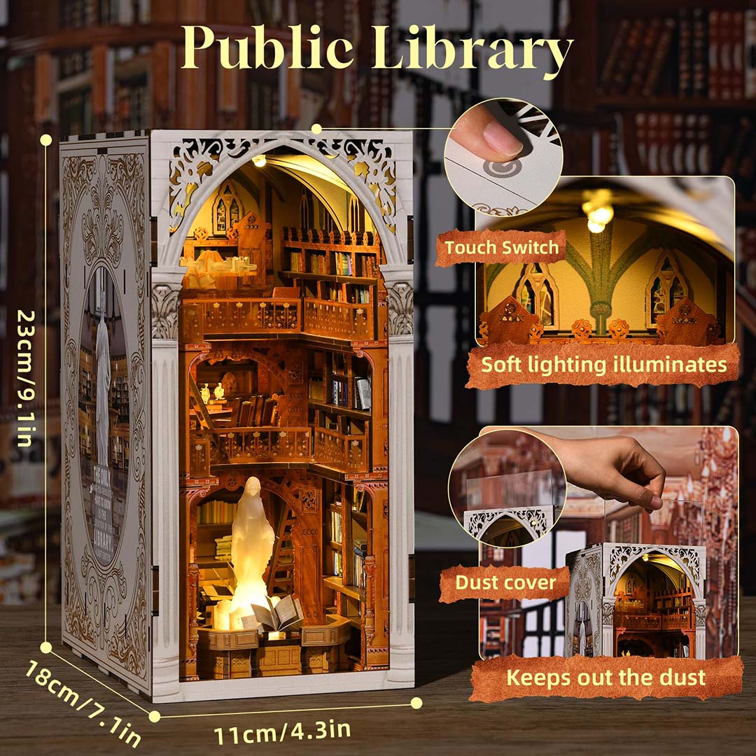 Public Library DIY Wooden Book Nook Kit