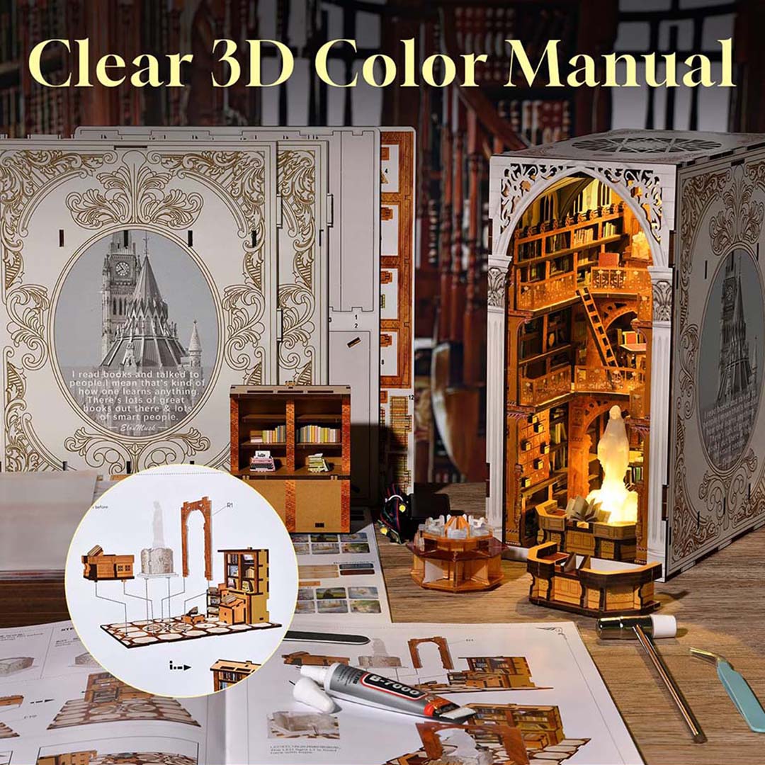 Public Library DIY Wooden Book Nook Kit