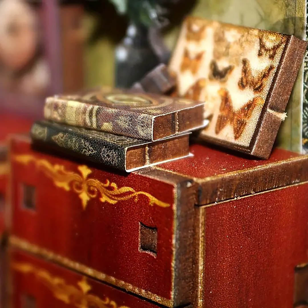 Butterfly Collection Room DIY Wooden Book Nook Shelf Insert