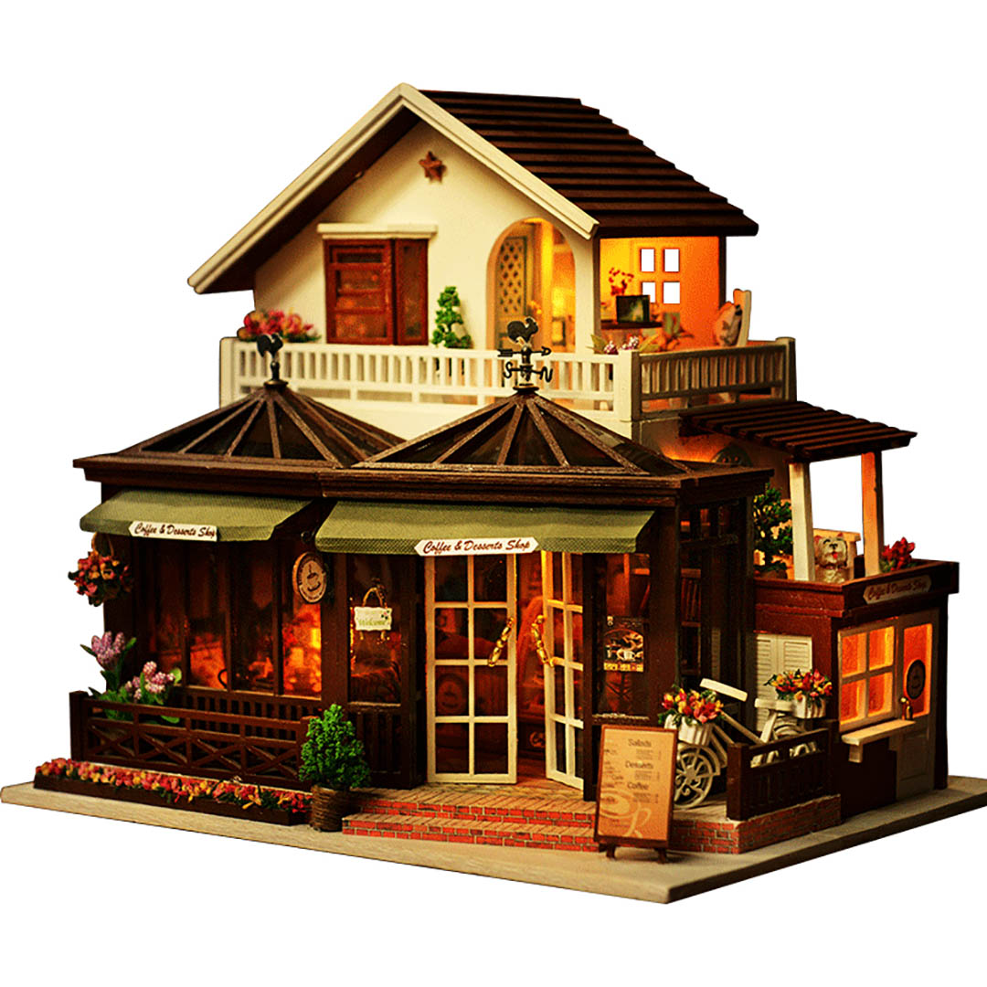 Coffee and Desserts Shop DIY Miniature Dollhouse Kit