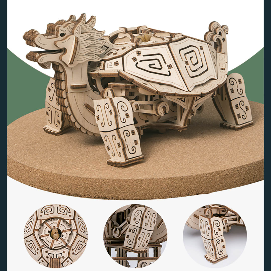 Puzzle Model Dragon Turtle Mechanical 3D Wooden Puzzle Model Kit – Fifijoy