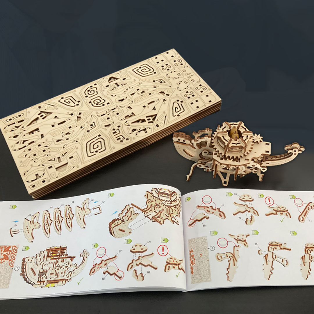 Puzzle Model Dragon Turtle Mechanical 3D Wooden Puzzle Model Kit – Fifijoy