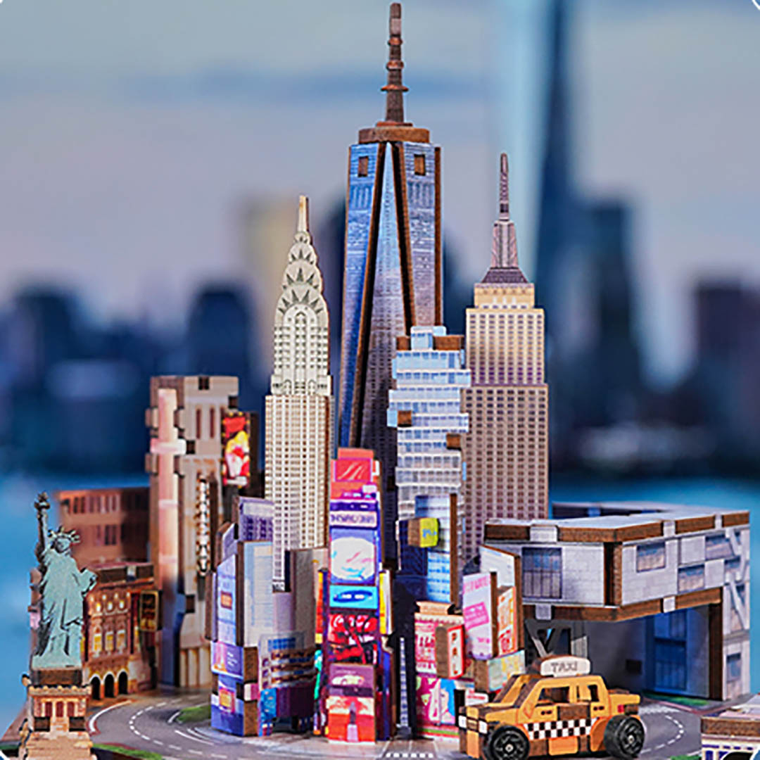 Fashionable New York DIY Wooden Music Box