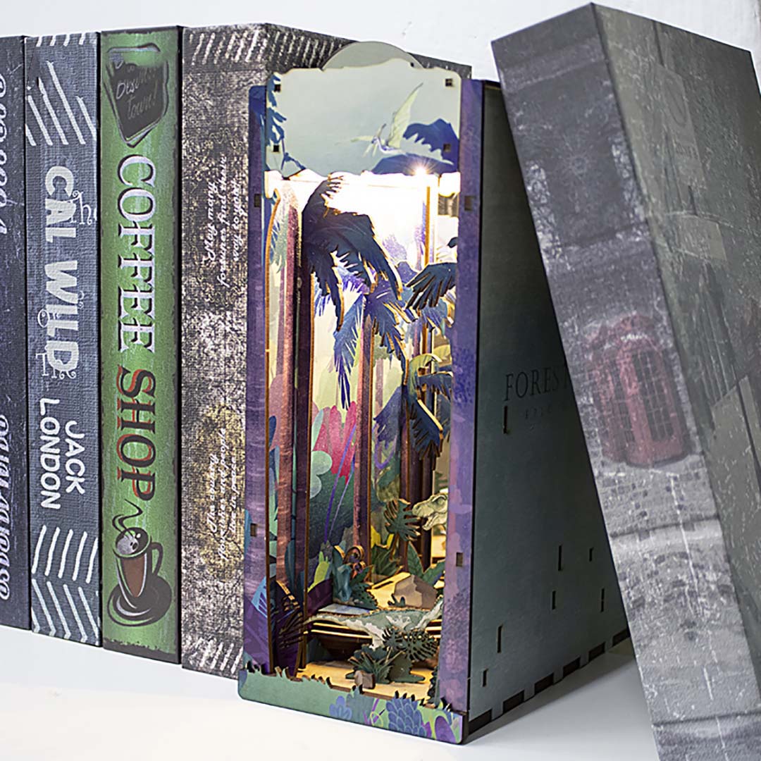 Forest World DIY Wooden Book Nook Shelf Insert