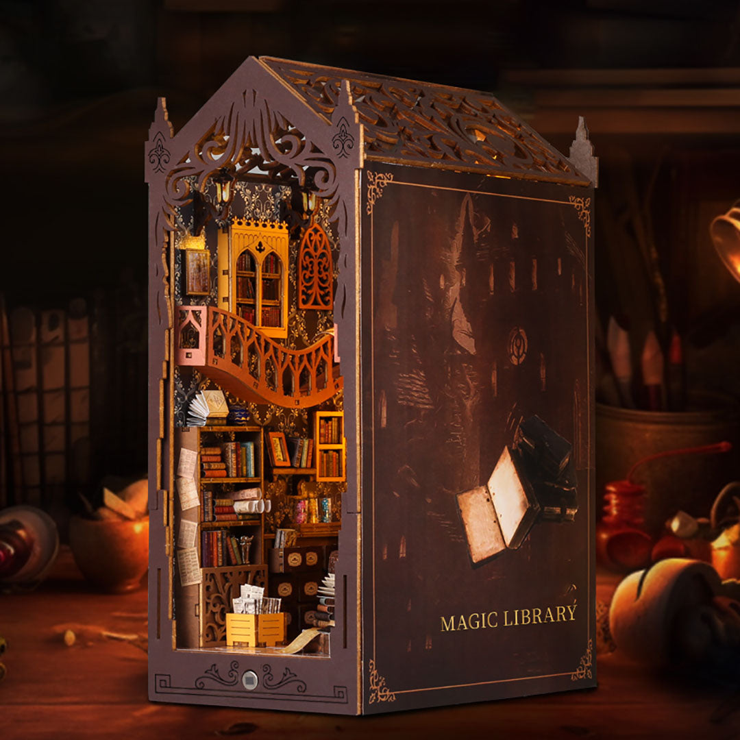 Magic Library Wooden Book Nook Shelf Insert – Fifijoy