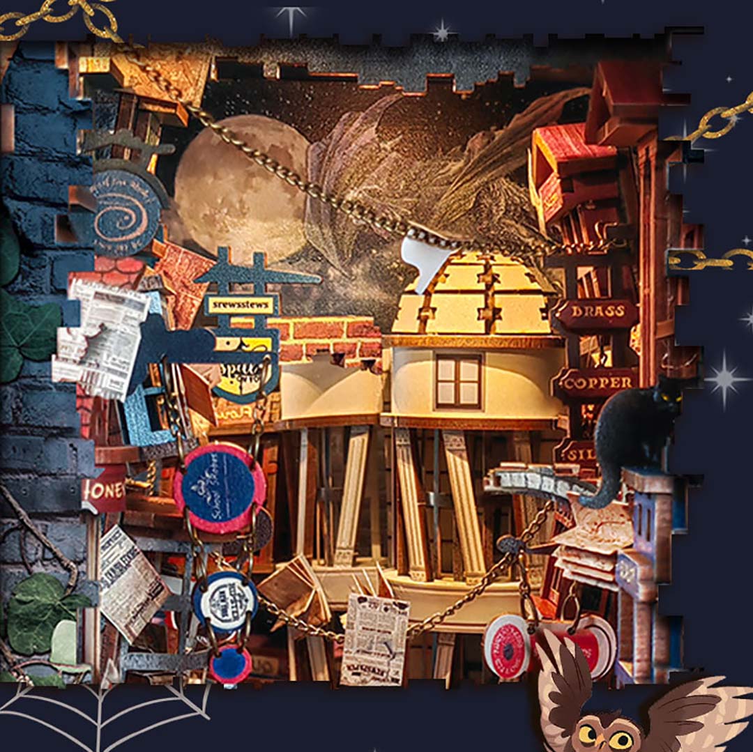 Magic Night Alley DIY Book Nook Shelf Insert – Fifijoy