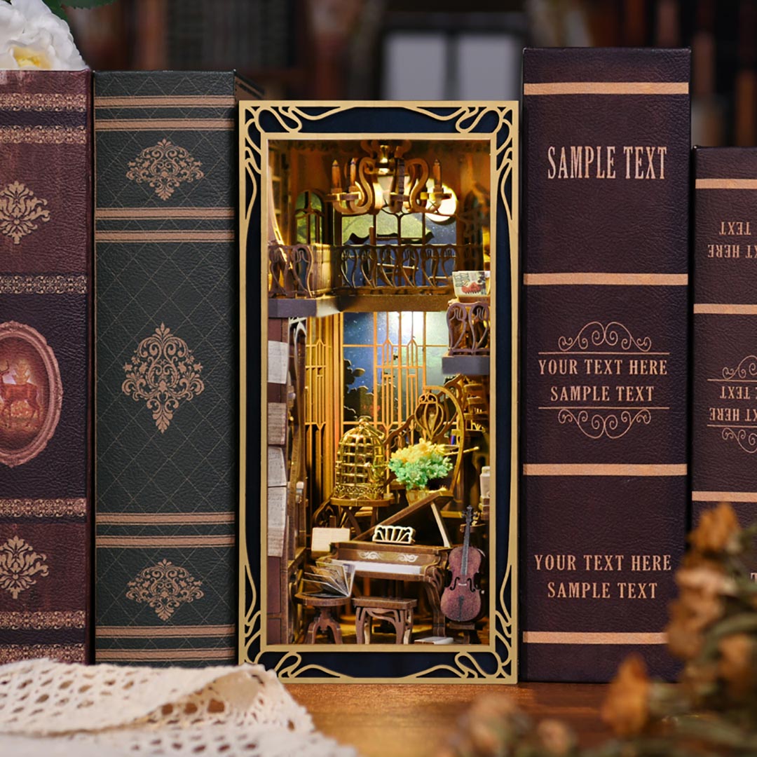 Pianist with Nightingale DIY Wooden Book Nook Kit