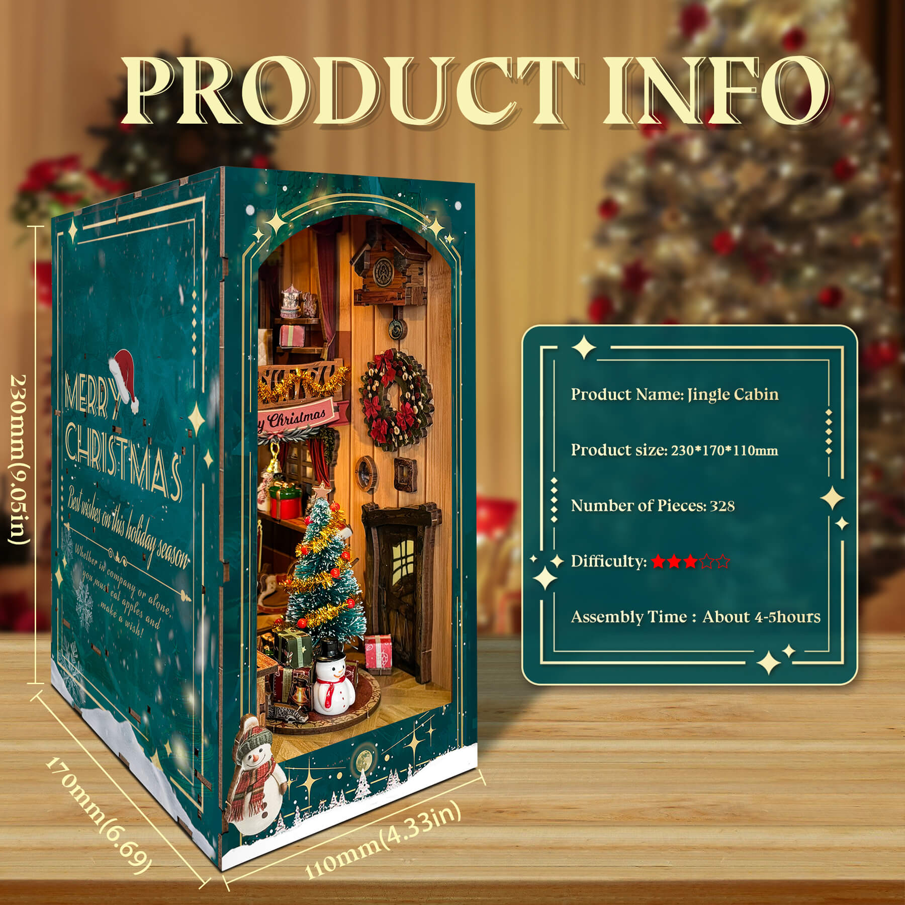 Jingle Cabin DIY Book Nook Bookshelf Insert