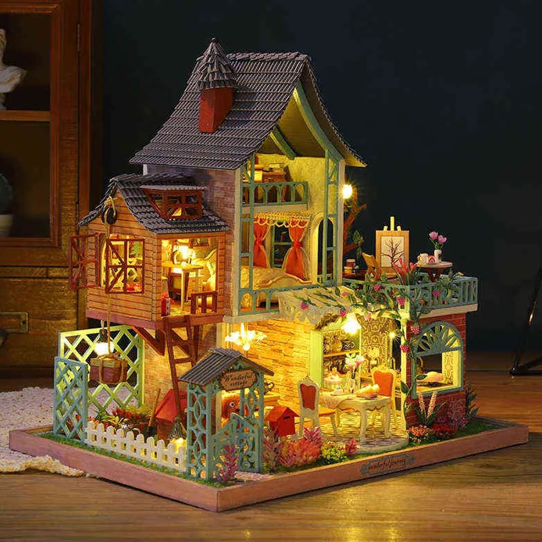 Jungle Resort DIY Wooden Miniature House Kit