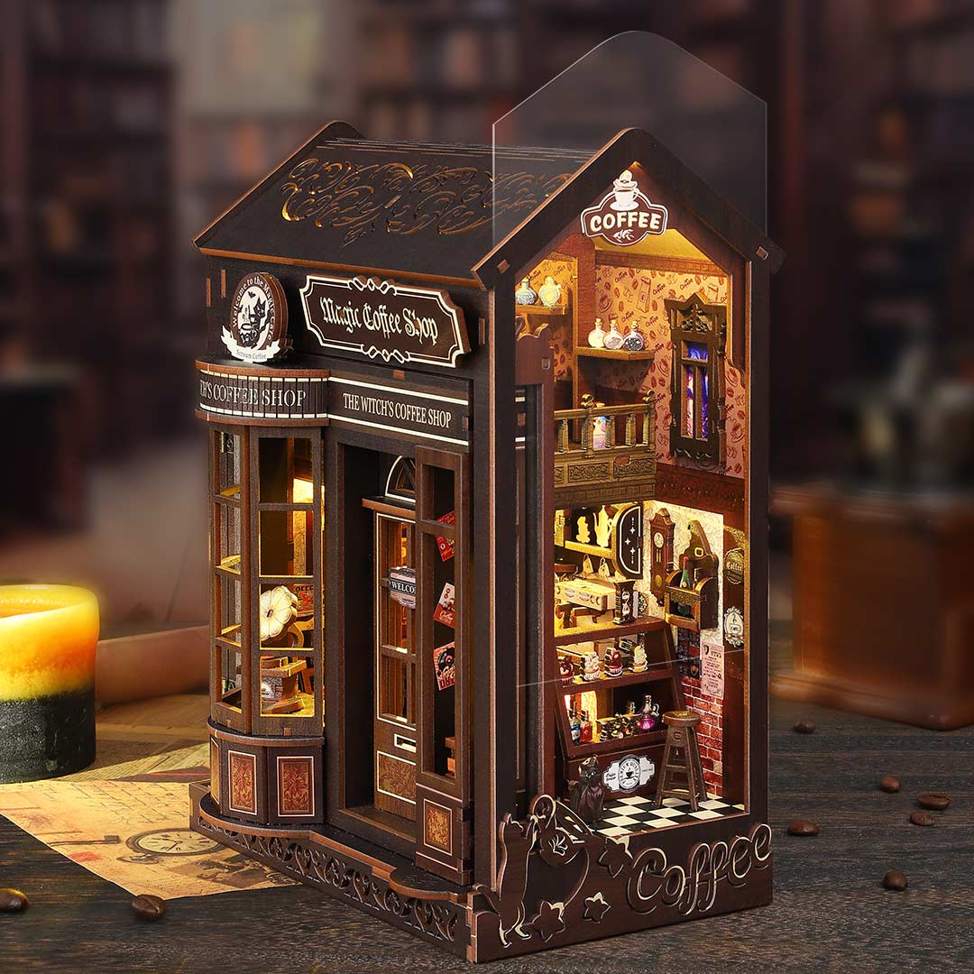 Magic Coffee Shop DIY Wooden Book Nook Kit