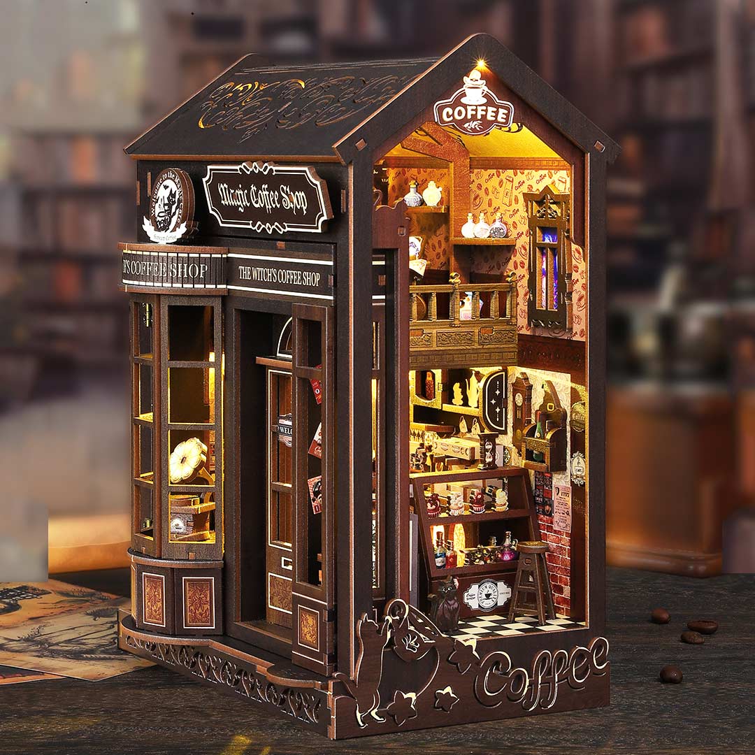 Magic Coffee Shop DIY Wooden Book Nook Kit