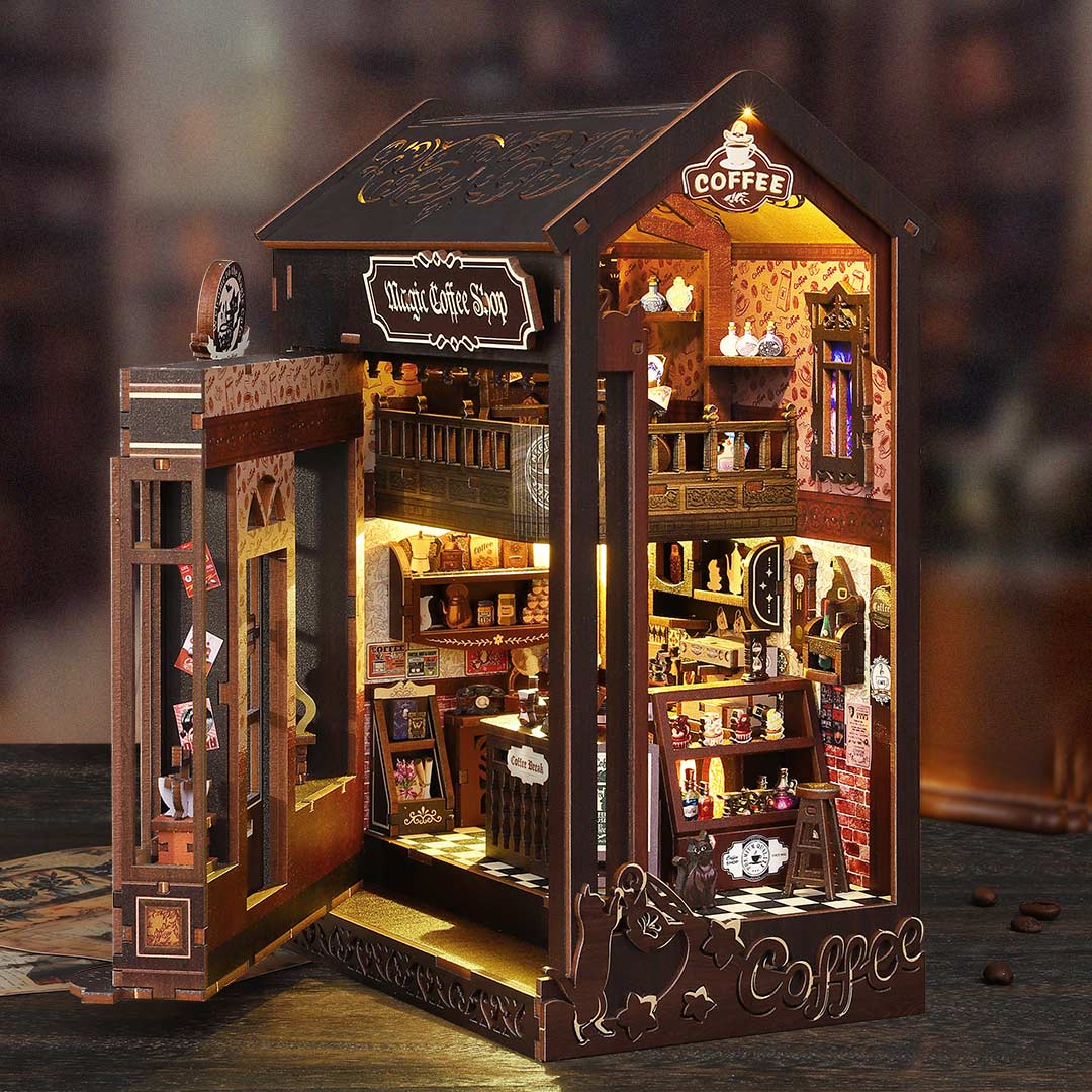 Magic Coffee Shop DIY Wooden Book Nook Kit