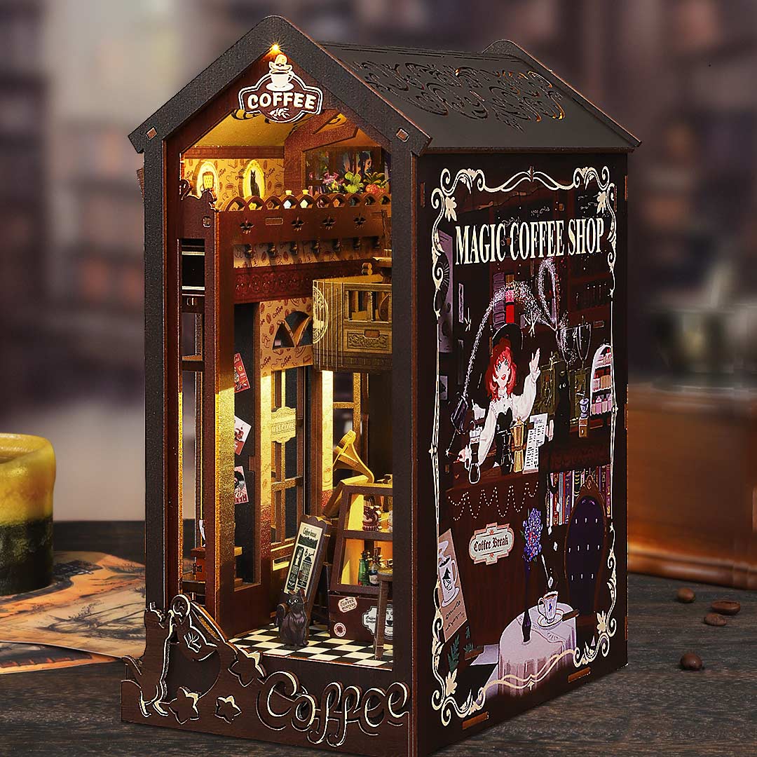Magic Coffee Shop DIY Wooden Book Nook Kit