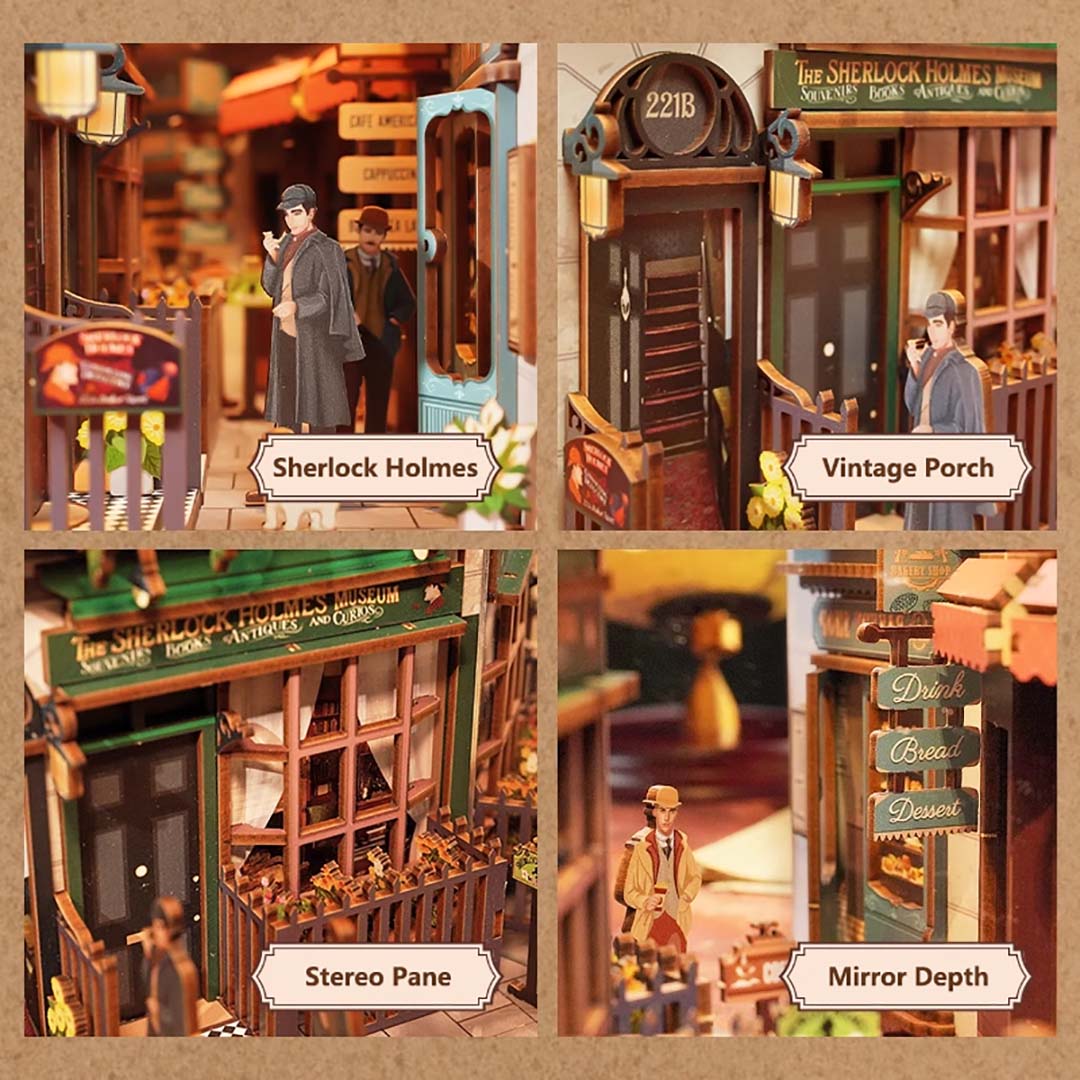 221B Baker Street 3D Wooden Puzzle Book Nook