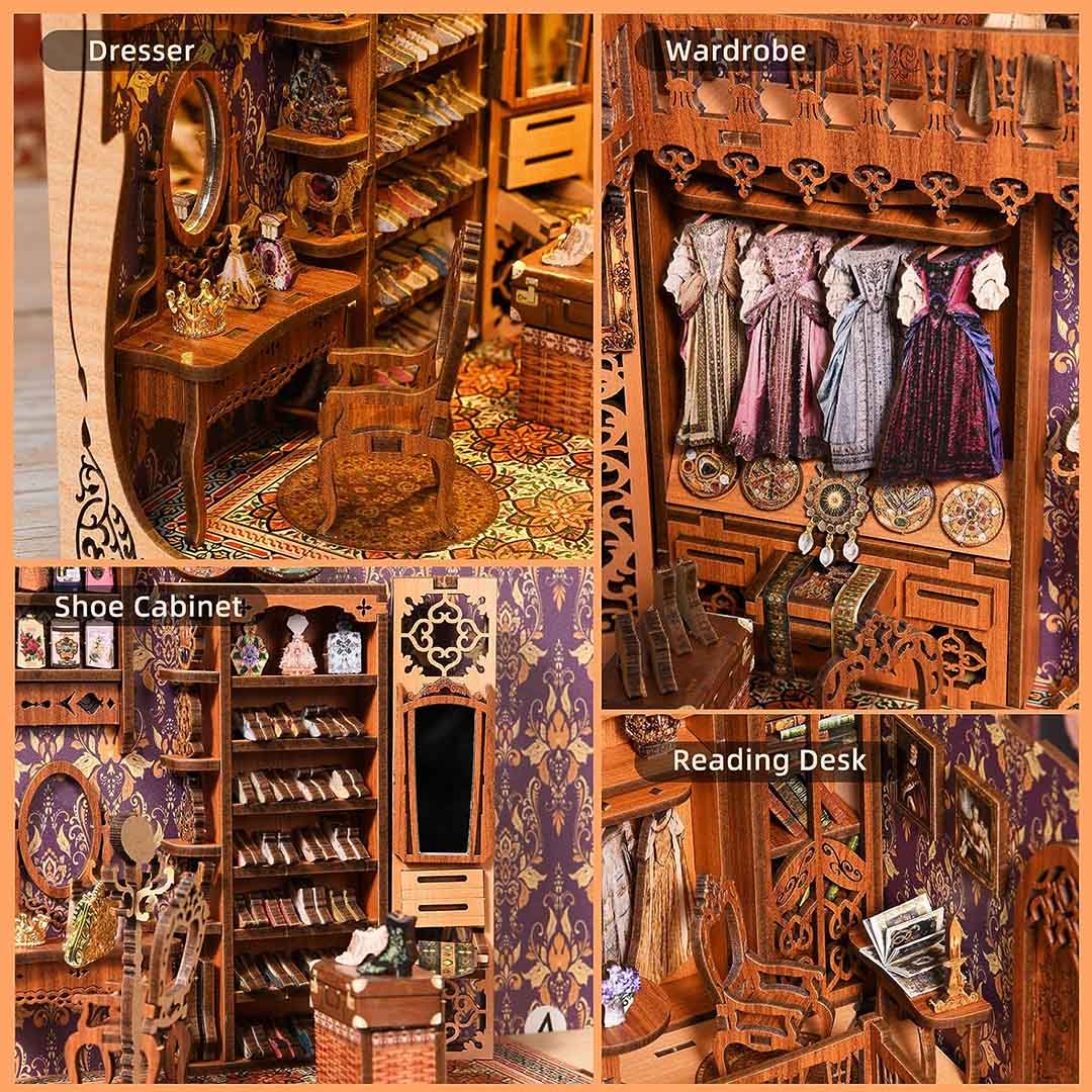 Gorgeous Wardrobe of Duchess 3D Wooden Book Nook