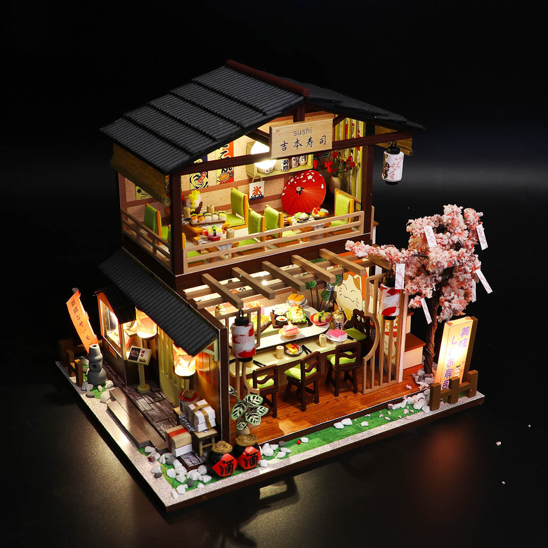 Japanese Style Gibbon Sushi Miniature Dollhouse