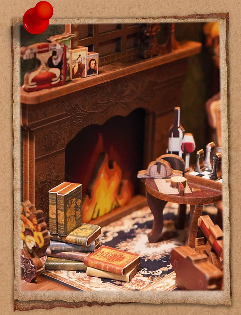 Sherlock Holmes Detective Agency Wooden Puzzle Book Nook