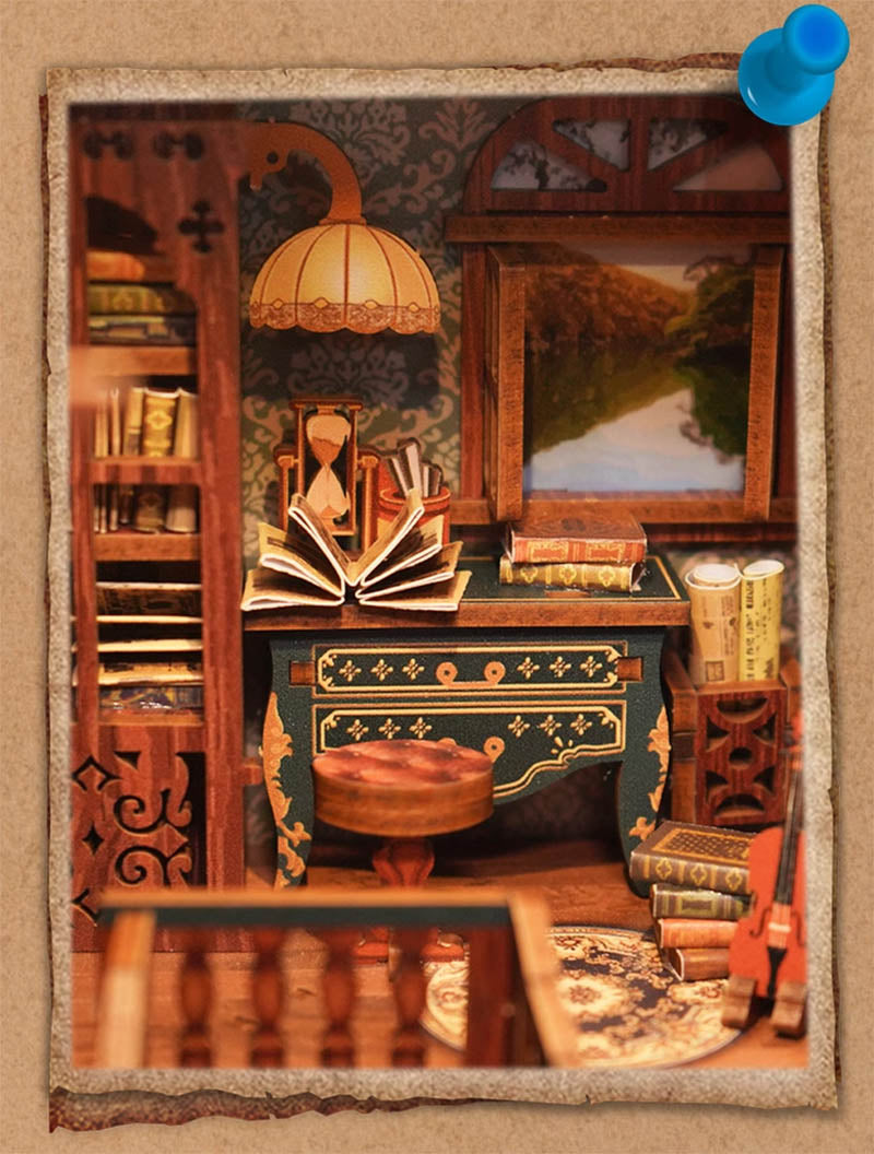 Sherlock Holmes Detective Agency Wooden Puzzle Book Nook