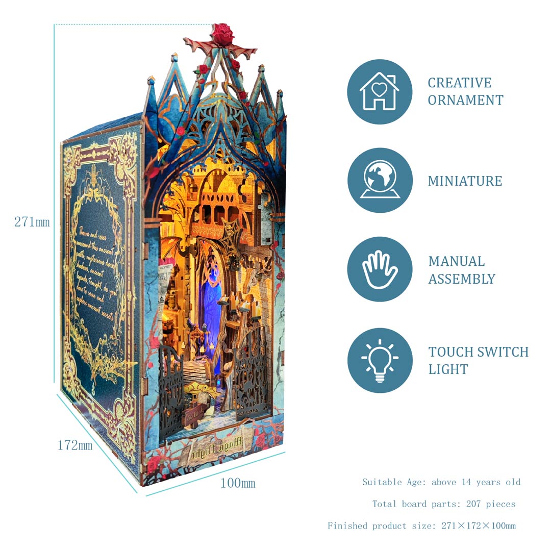 Twilight Castle 3D Wooden Puzzle Book Nook