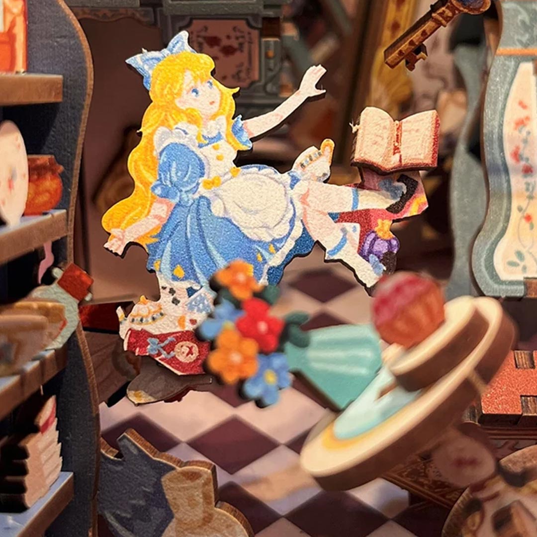 Alice in Wonderland Wooden Puzzle Book Nook Kit