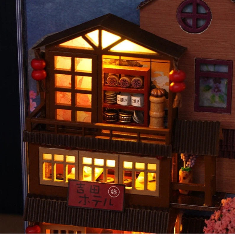 Japan Ancient Town DIY Crafts Book Nook