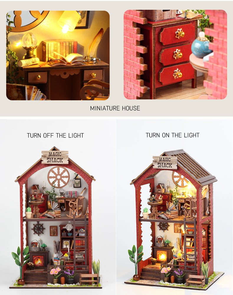 Magic Shack DIY Wooden Miniature Dollhouse – Fifijoy