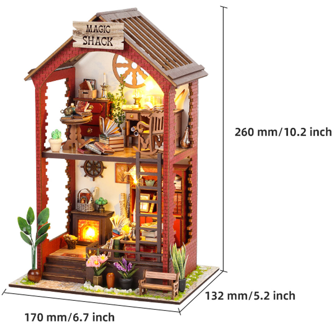 Magic Shack DIY Wooden Miniature Dollhouse Fifijoy