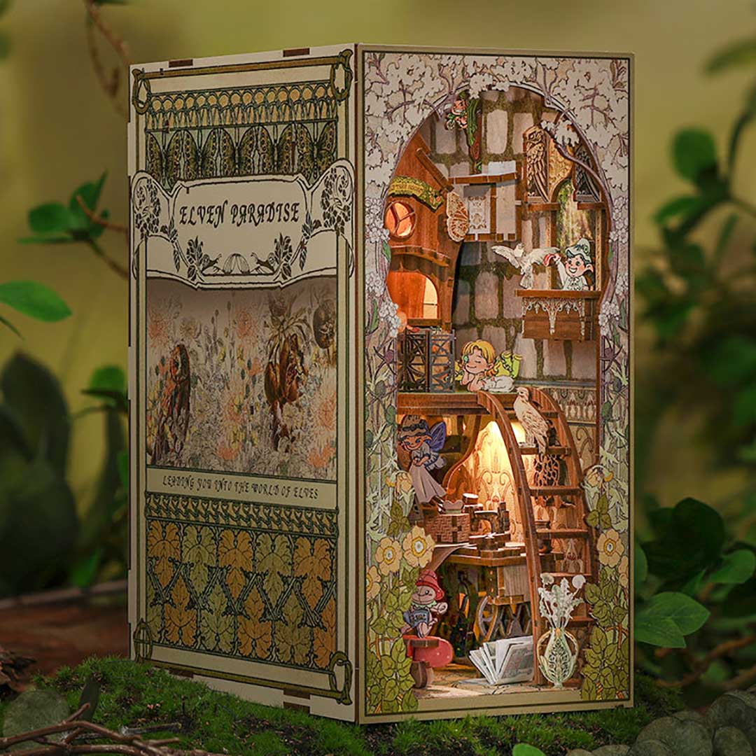 Elven Paradise Booknook Bookshelf Insert