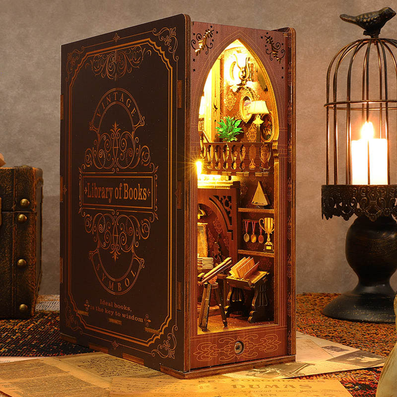 Library Book Nook, Book Shelf Insert, Booknook, Magic Diorama