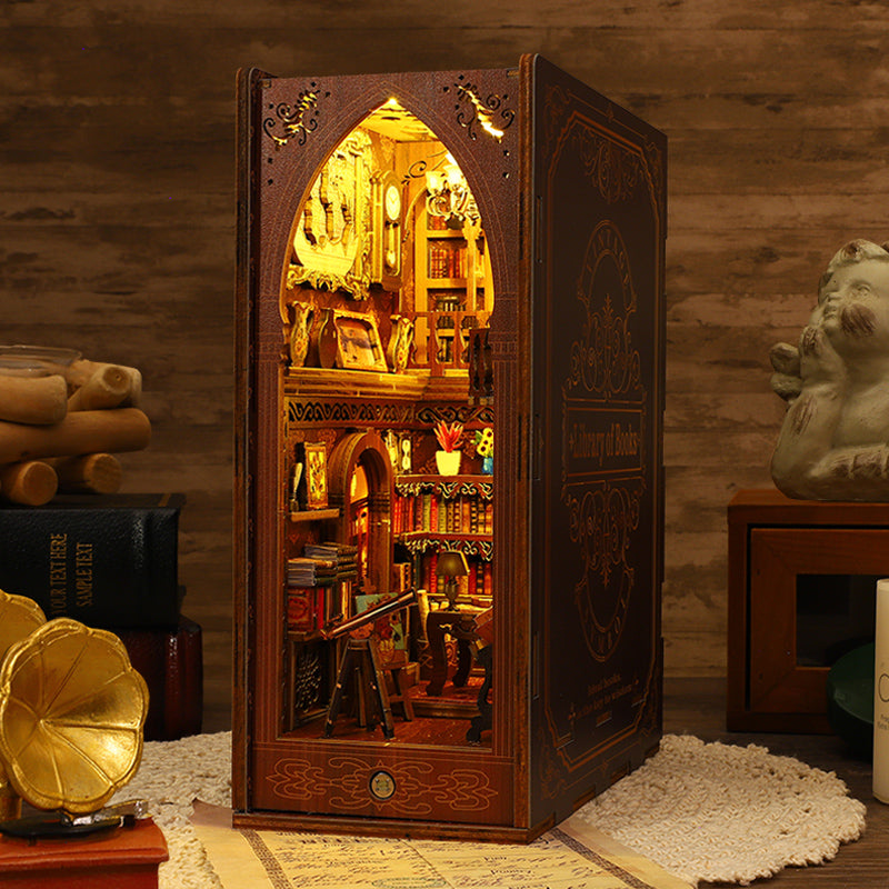 Library Of Books Wooden Puzzle Book Nook Bookshelf Insert