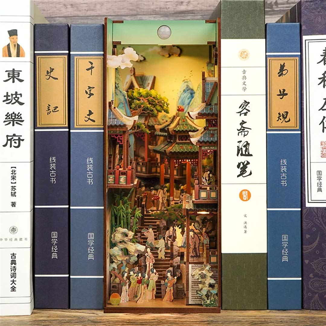 Song Dynasty DIY Wooden Book Nook Shelf Insert Kits