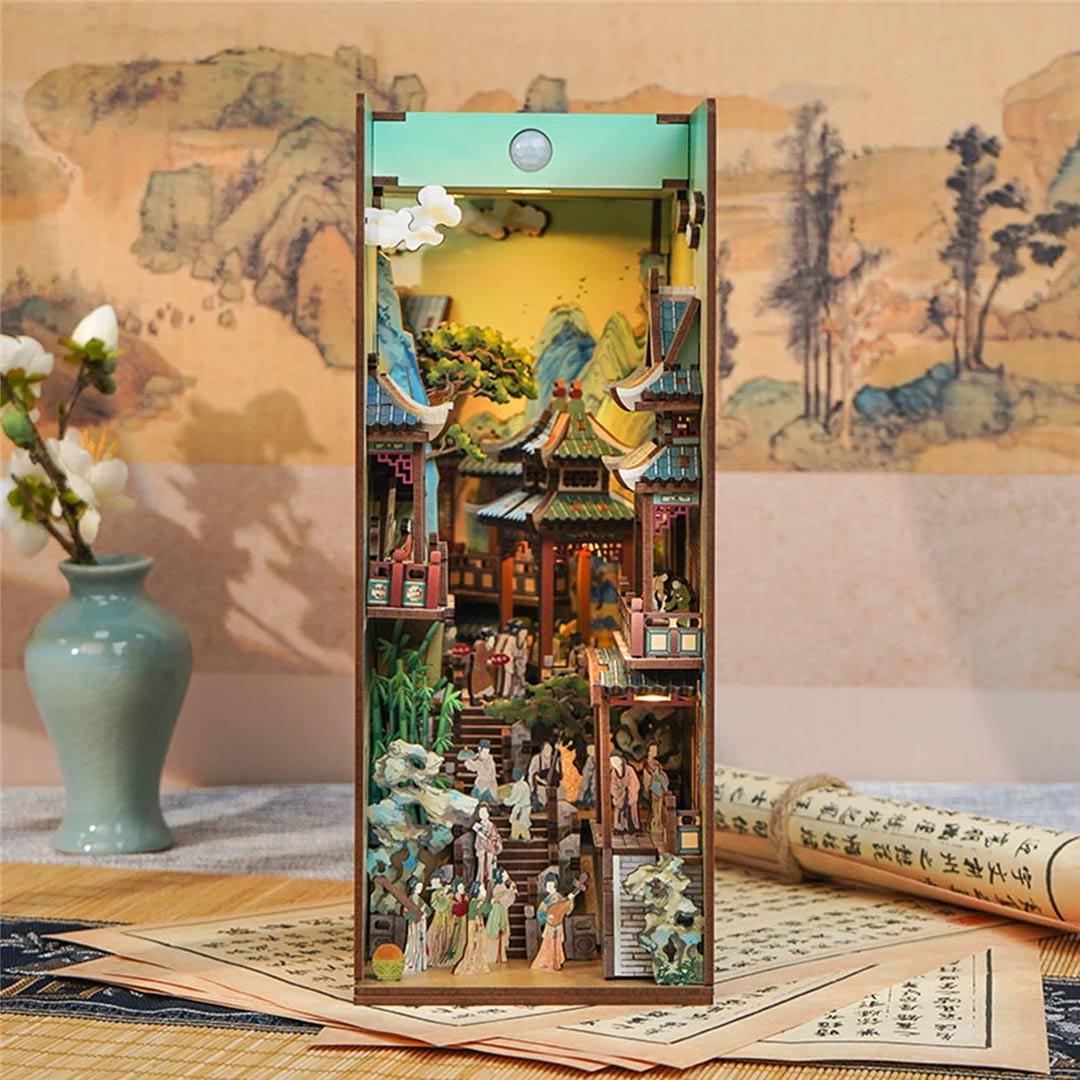 Song Dynasty DIY Wooden Book Nook Shelf Insert Kits