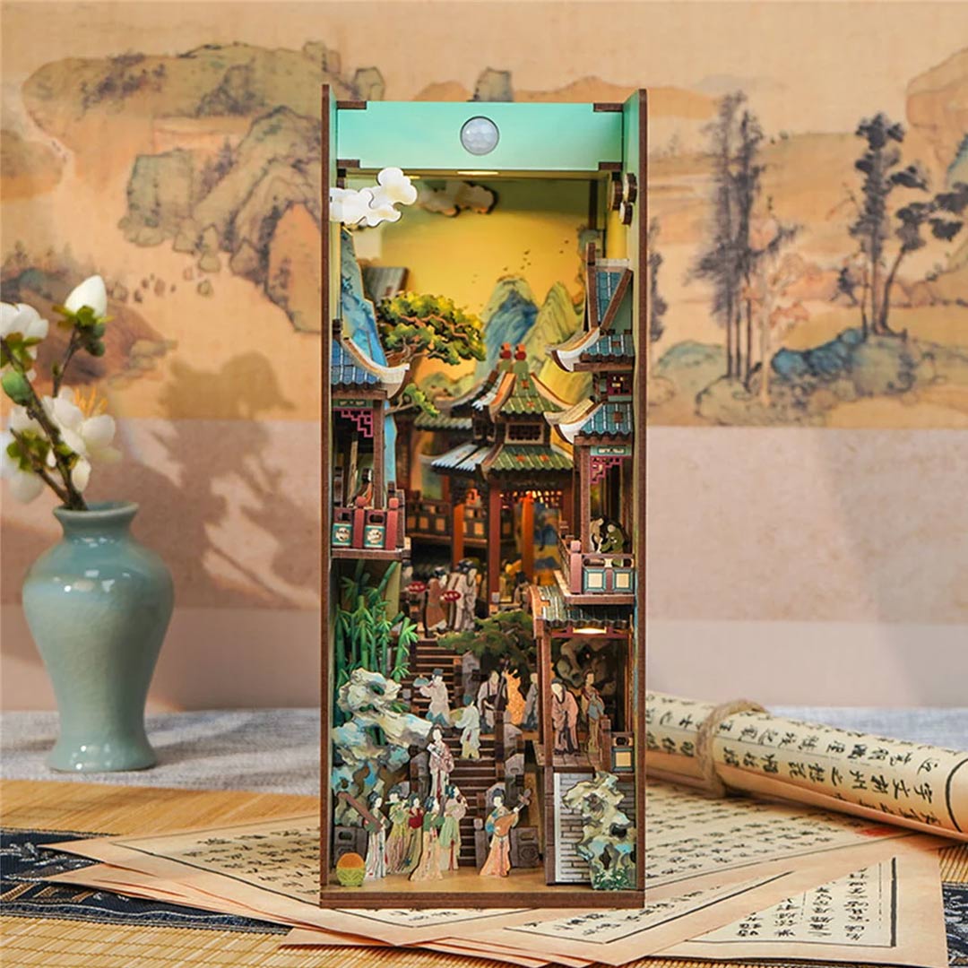 Song Dynasty DIY Wooden Book Nook Shelf Insert Kits