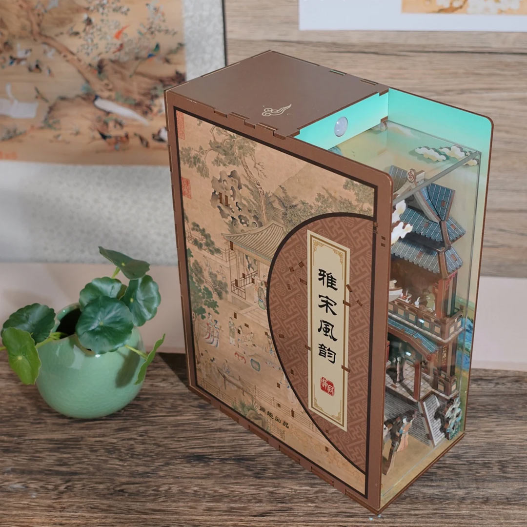 Song Dynasty DIY Wooden Book Nook Shelf Insert Kits
