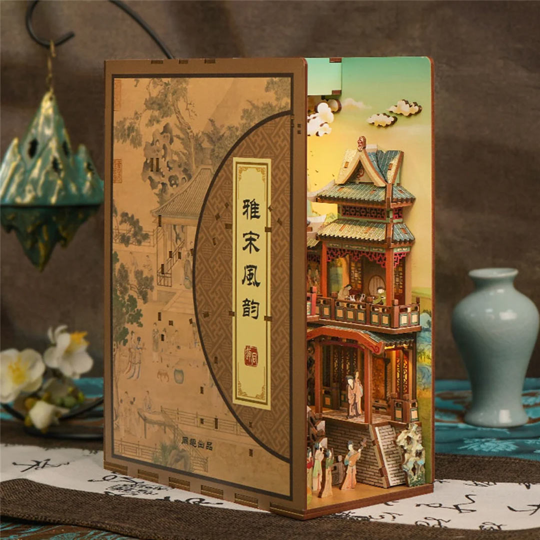 Song Dynasty DIY Wooden Book Nook Shelf Insert Kits
