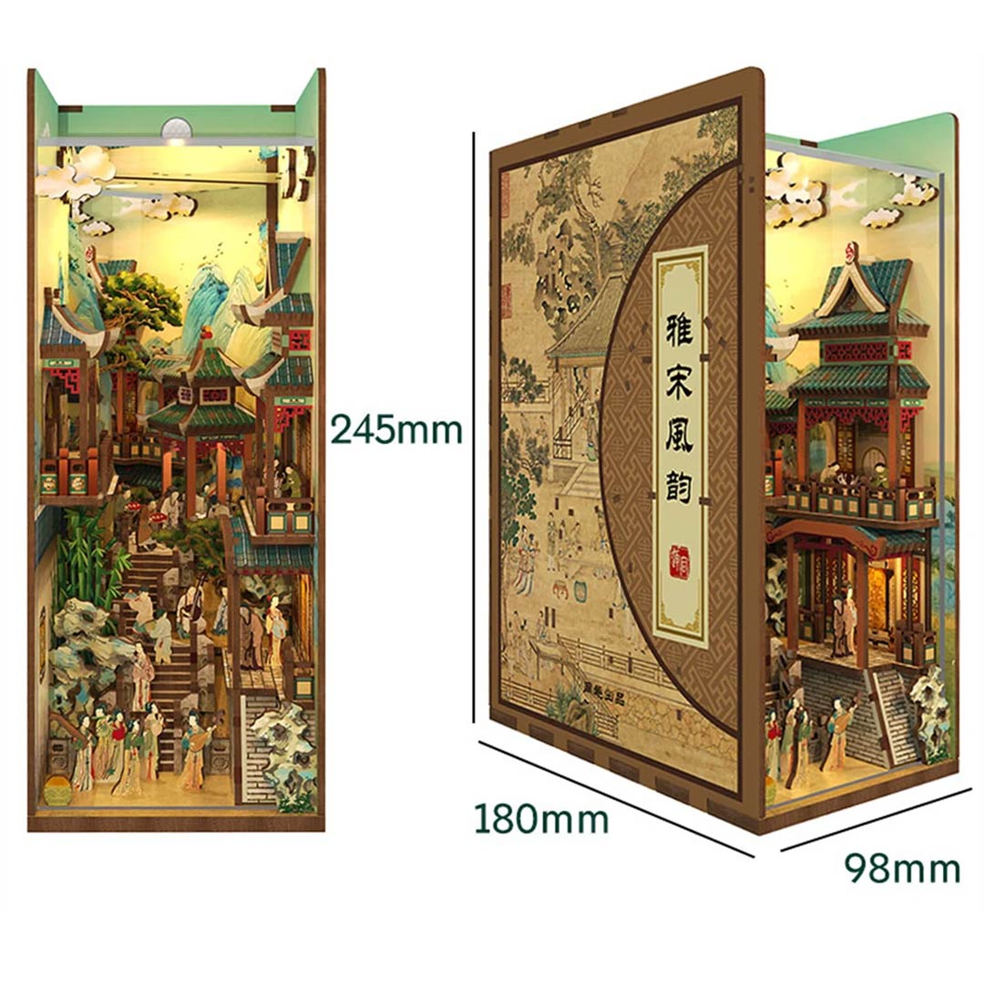 Song Dynasty DIY Wooden Book Nook Shelf Insert Kits
