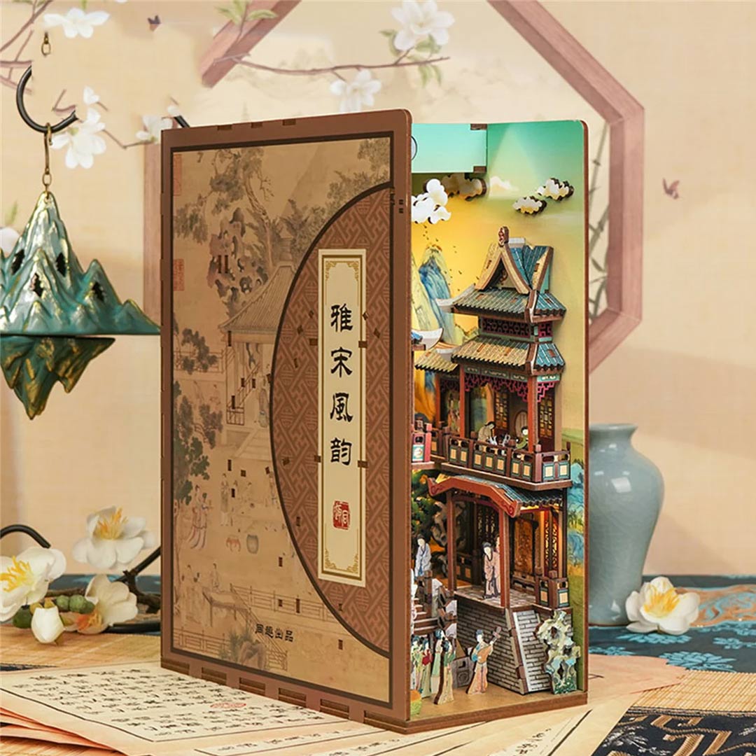 Song Dynasty DIY Wooden Book Nook Shelf Insert Kits