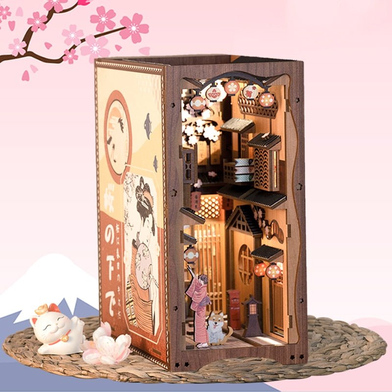 Under the Sakura DIY Wooden Book Nook